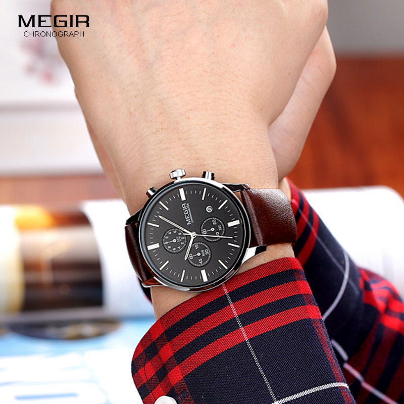 Megir Đồng Hồ Thạch Anh Nam Dạ - đánh giá và giá Suede Strap Watch