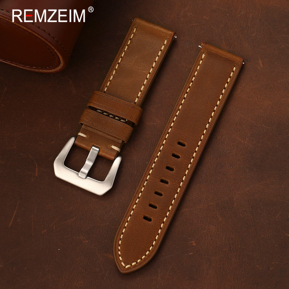 Vintage Men Oil Wax Leather Wa - đánh giá và giá Leather Strap Quick Release