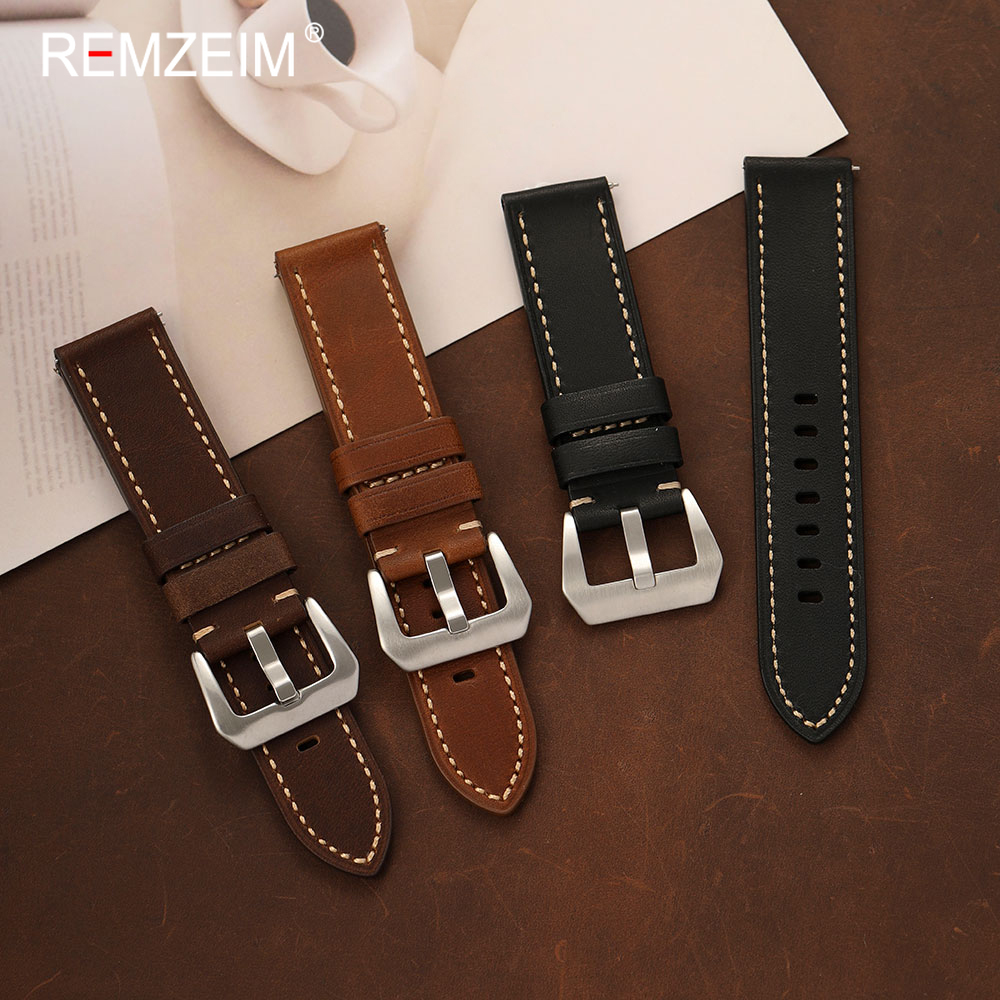 Vintage Men Oil Wax Leather Wa - đánh giá và giá Leather Strap Quick Release