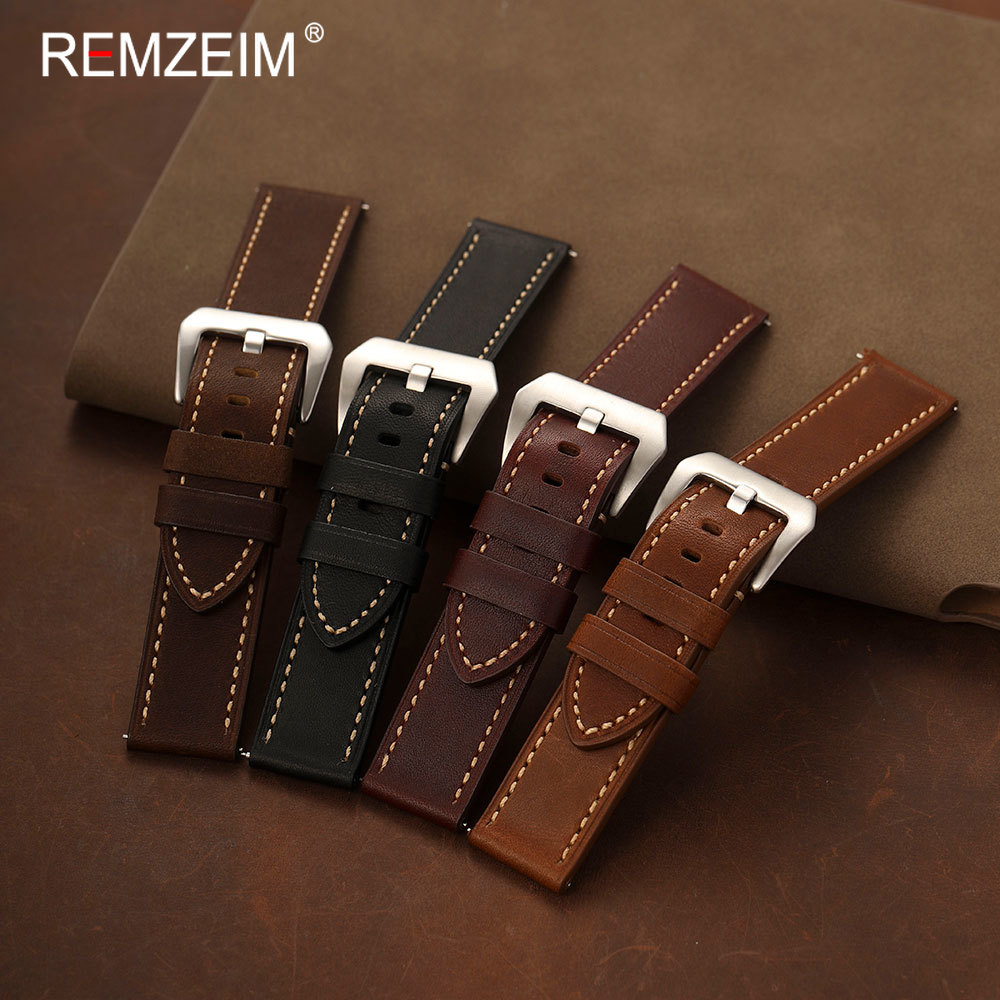 Vintage Men Oil Wax Leather Wa - đánh giá và giá Leather Strap Quick Release