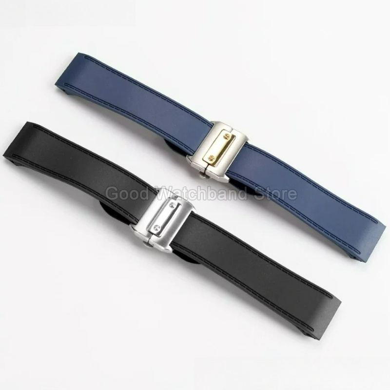 Black Blue High Quality Rubber - đánh giá và giá Cartier Watch Santos
