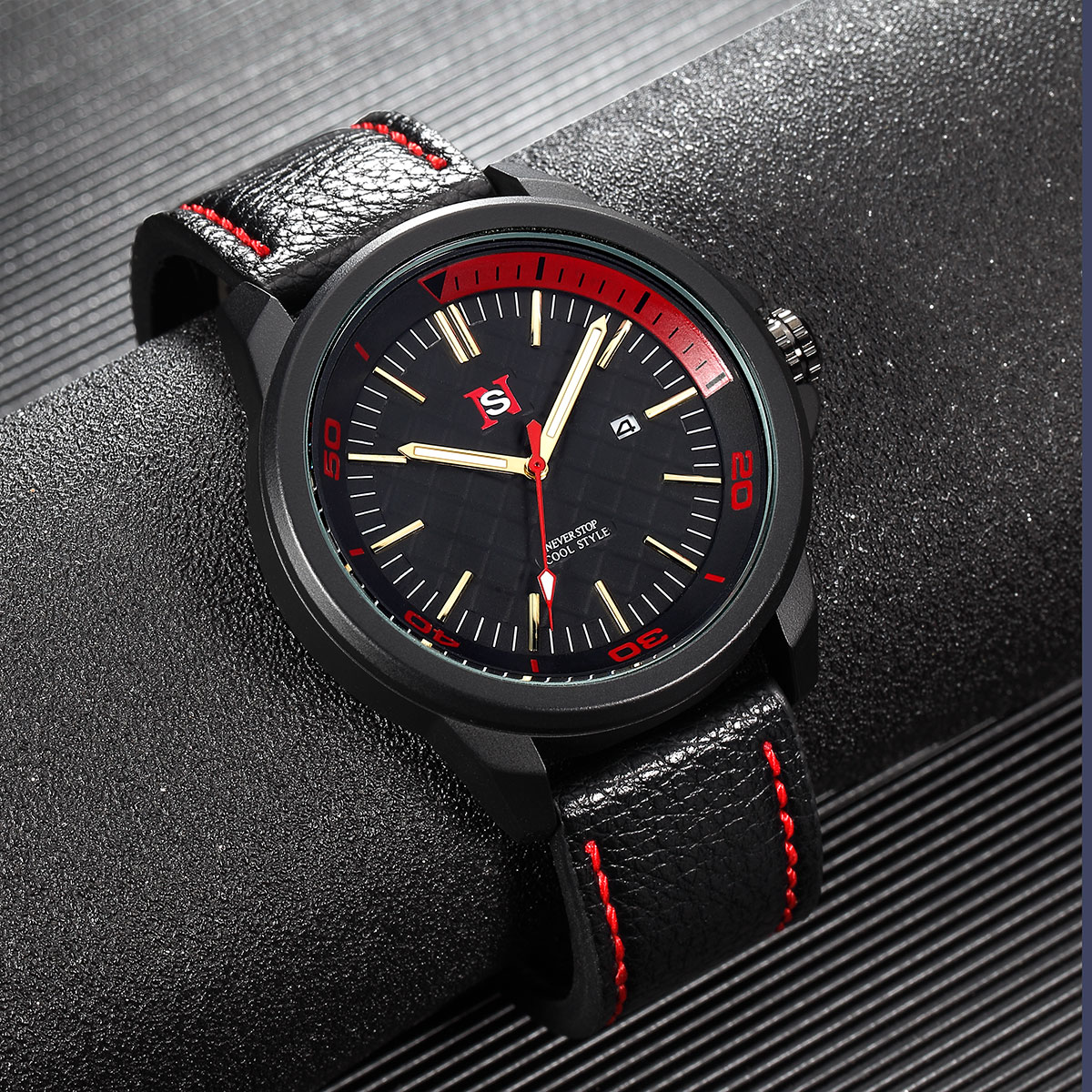 NS Simple Fashion men watch Ou - đánh giá và giá Suede Strap Watch